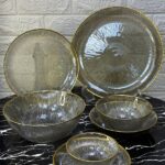 سرویس سولو شامپاینی ۳۳ پارچه غذاخوری سولو لب طلا