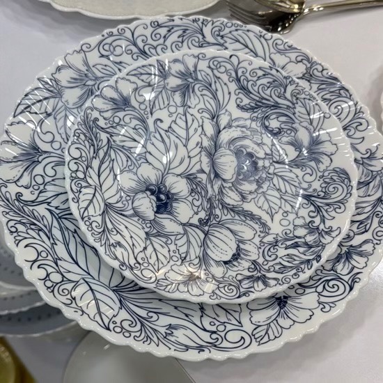 سرویس آرکوپال ۲۵ پارچه گلور سرمه ای برند دینو
