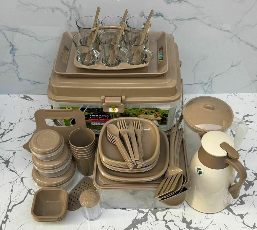 سرویس مسافرتی و پیک نیک ۹۰ پارچه رنگ قهوه ای