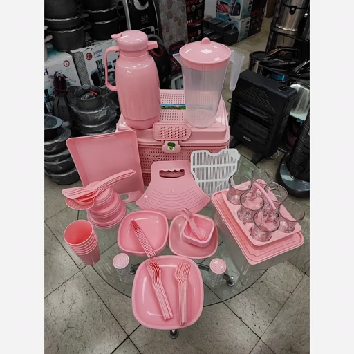 سرویس مسافرتی و پیک نیک ۹۰ پارچه رنگ صورتی