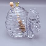 عسل خوری خرسی سایز بزرگ 270 سی سی جنس بلور شفاف