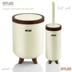 سطل و برس مدل سلین طرح چوب ‌رنگ مشکی جنس محصول : ABS