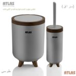 سطل و برس مدل سلین طرح چوب ‌رنگ مشکی جنس محصول : ABS