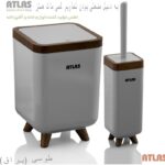 سطل و برس مدل ژیوار طرح چوب رنگ طوسی