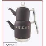 کتری قوری لوله دار بادمجانی نزاز کد 5016 گنجایش ۲ لیتر