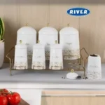 سرویس ۸ پارچه ادویه و پاسماوری ریور مدل کنیک رنگ سفید