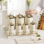 سرویس ادویه و پاسماوری 8پارچه کرم طلایی ریور