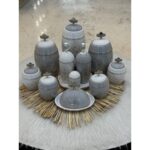 سرویس پاسماوری ۱۴ پارچه چینی مدل روشا طرح بیضی گل پنبه