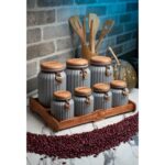 سرویس پاسماوری 7 پارچه گلس آوین AG-8018 طوسی