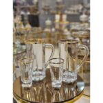 ست پارچ و لیوان کریستال وارداتی لب طلا و لب نقره – ضد شوک و نشکن